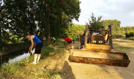 voluntariat ambiental a la banqueta a Juneda